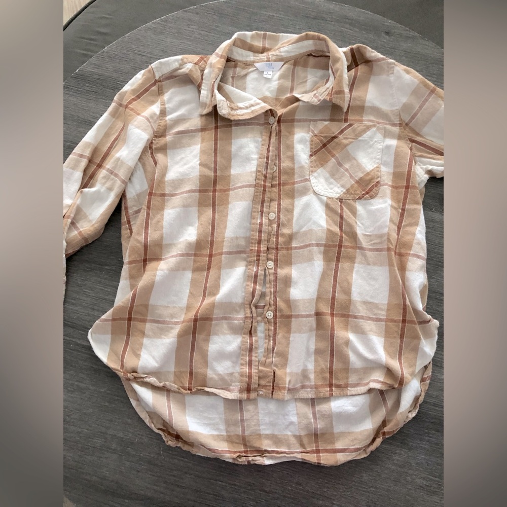 Flannel top with velvet leggings